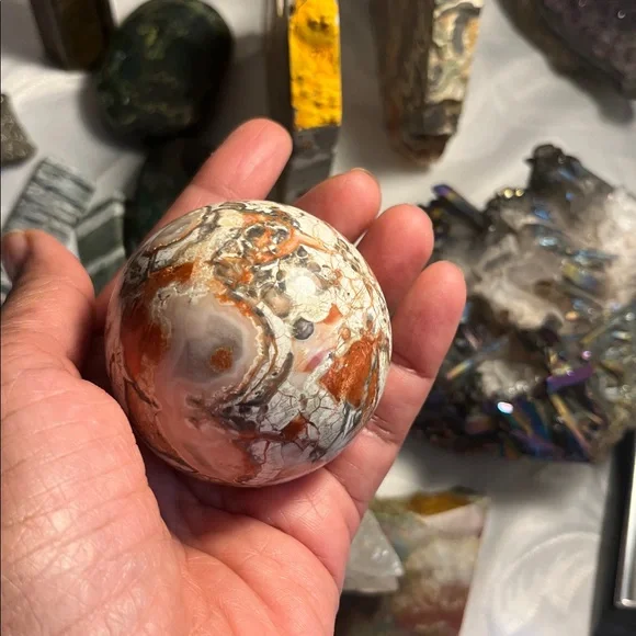 Money Agate Stone Sphere - Picture 3 of 3